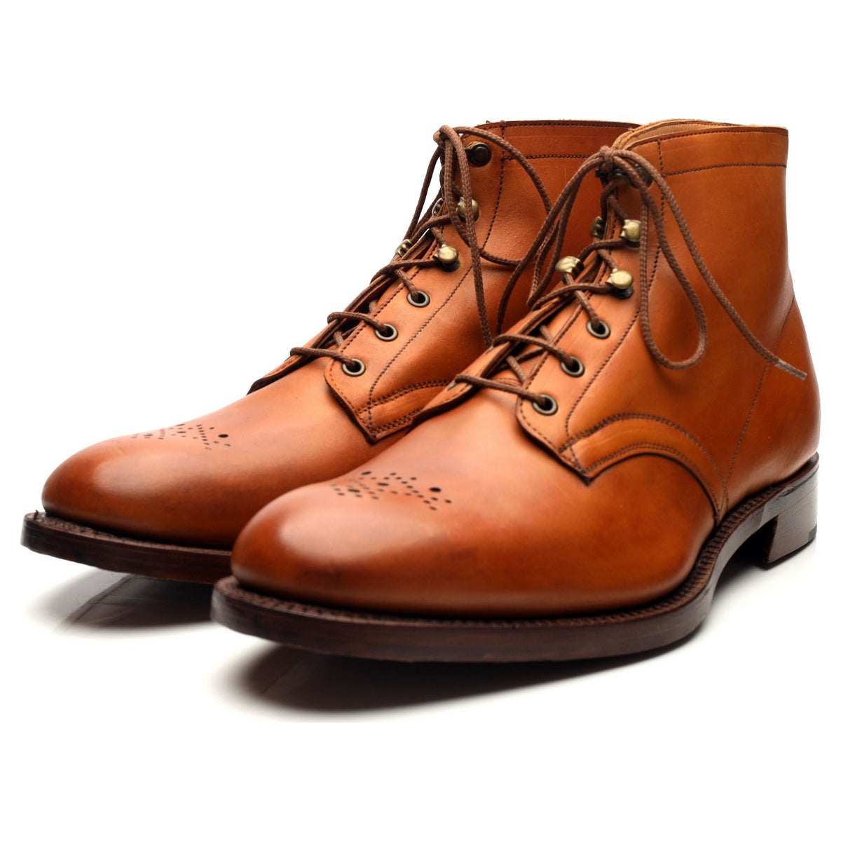 Tan Brown Leather Boots UK 12