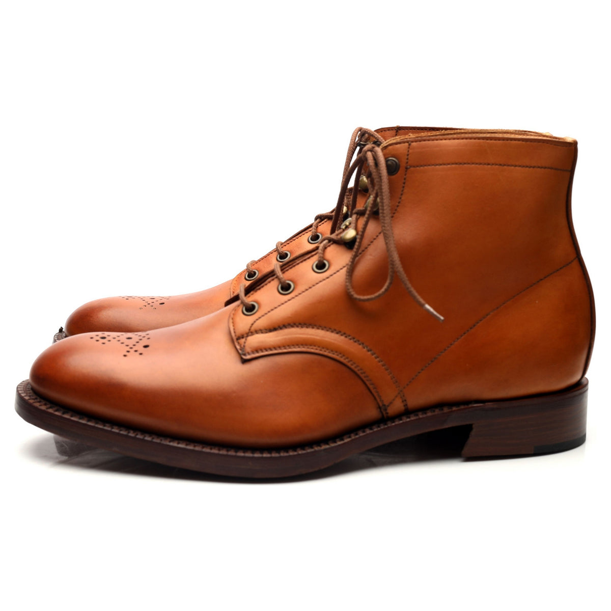 Tan Brown Leather Boots UK 12