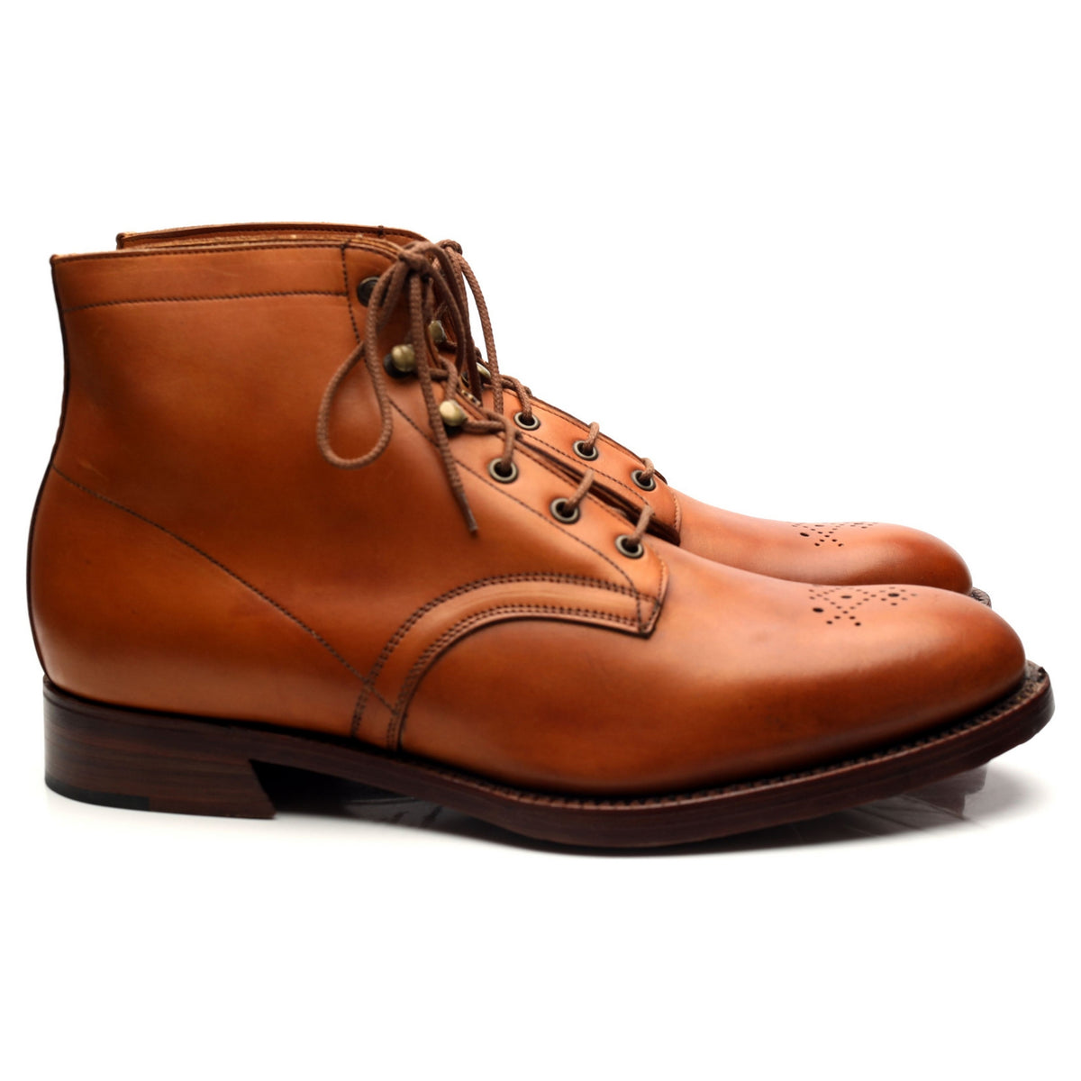 Tan Brown Leather Boots UK 12