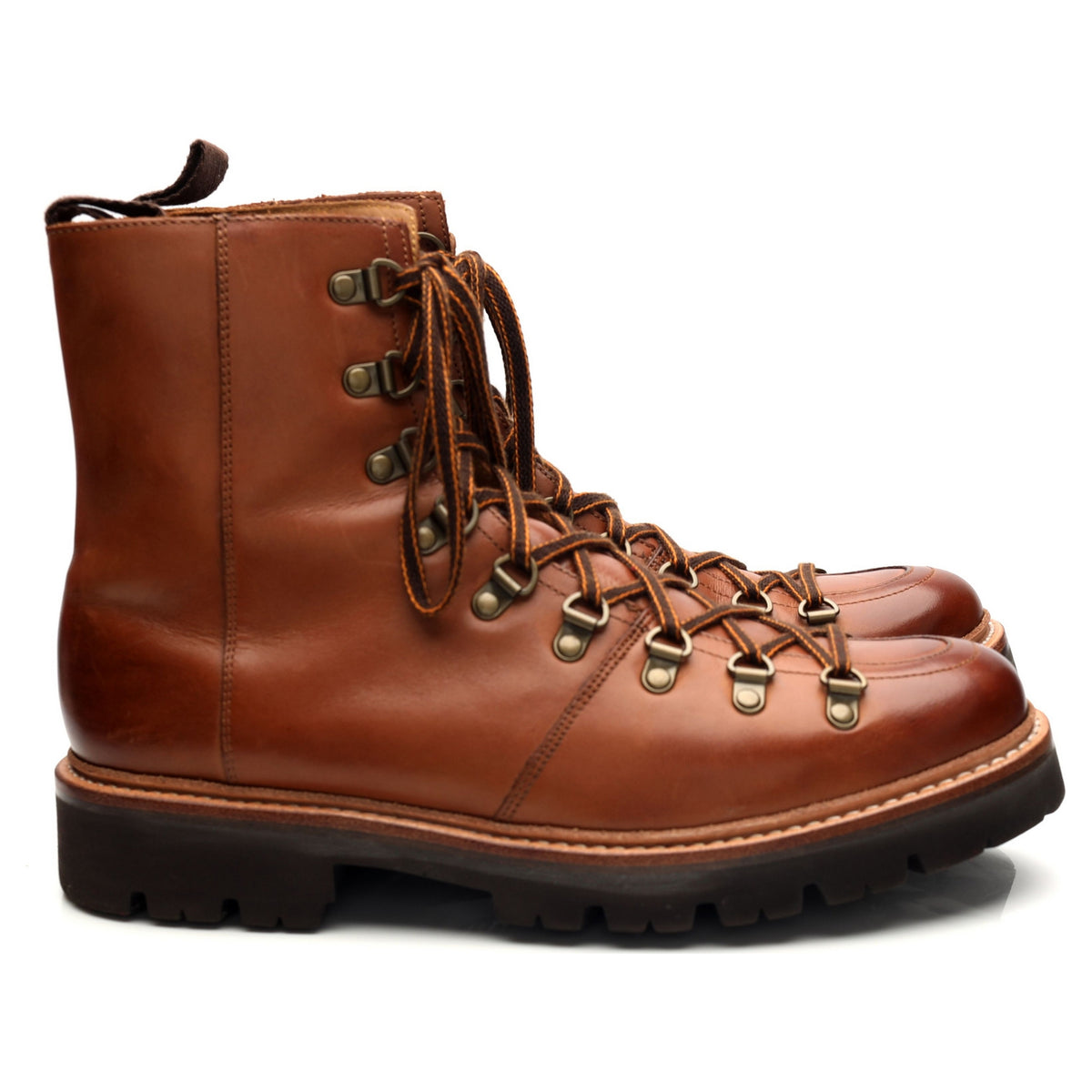 &#39;Brady&#39; Tan Brown Leather Hiker Boots UK 8.5 G