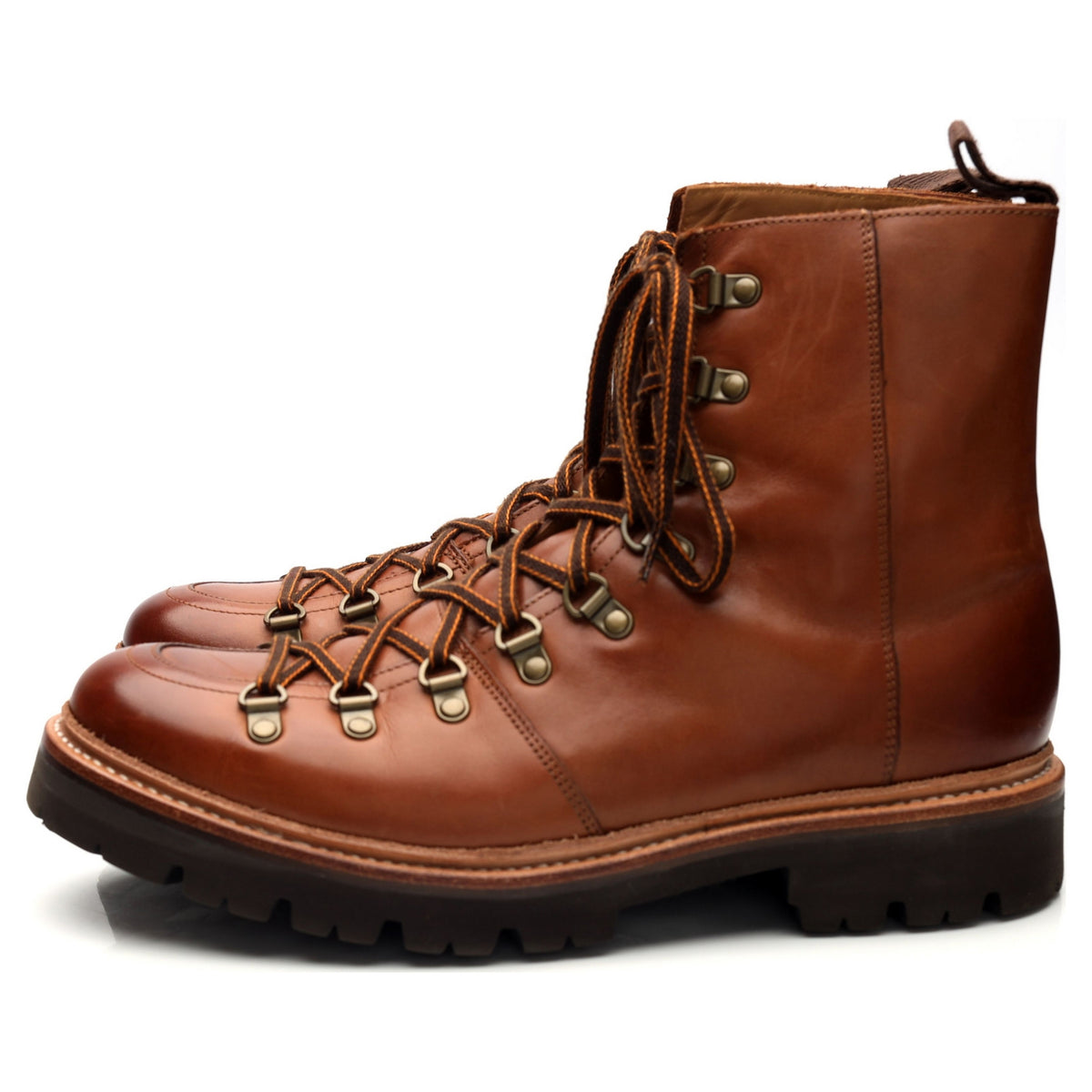 &#39;Brady&#39; Tan Brown Leather Hiker Boots UK 8.5 G