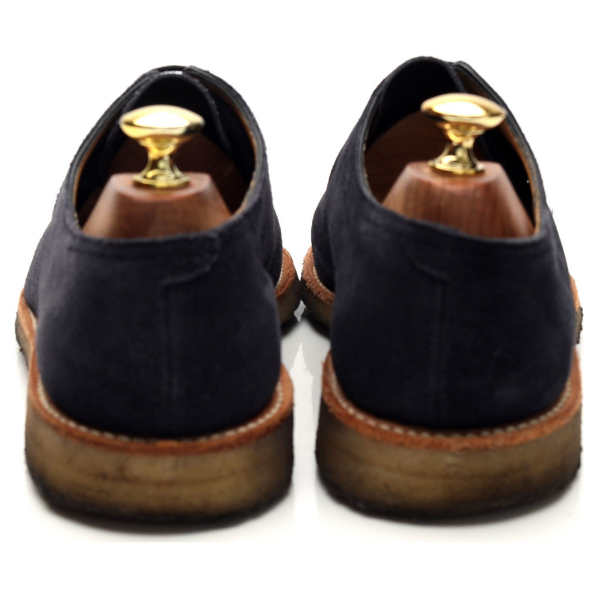 &#39;Leith&#39; Navy Blue Suede Derby UK 7.5 E