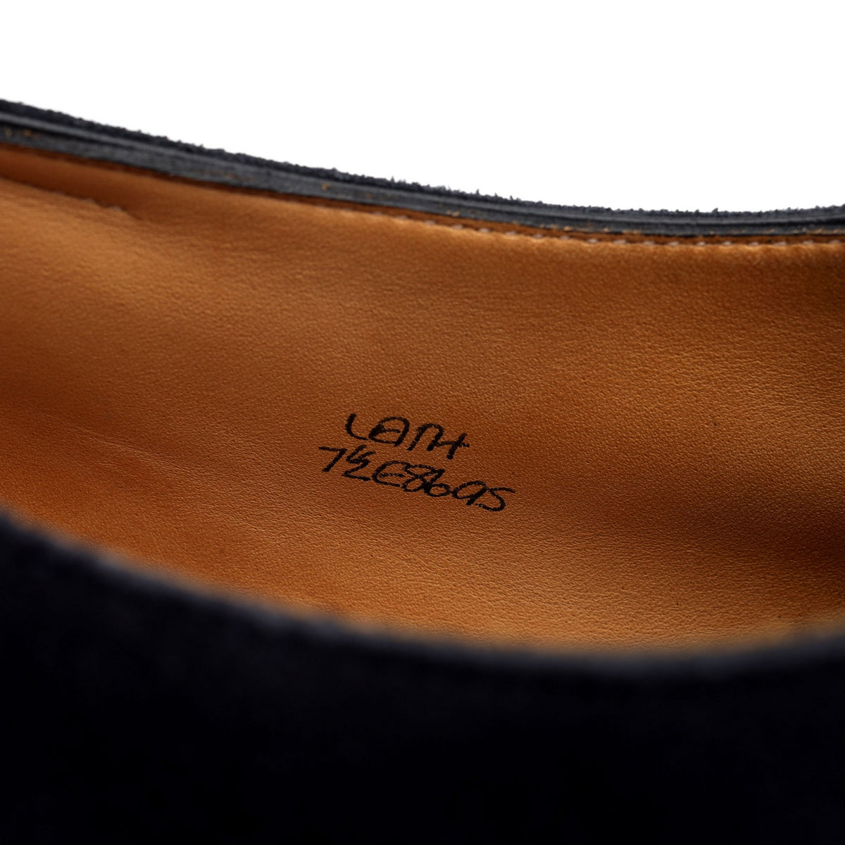 &#39;Leith&#39; Navy Blue Suede Derby UK 7.5 E