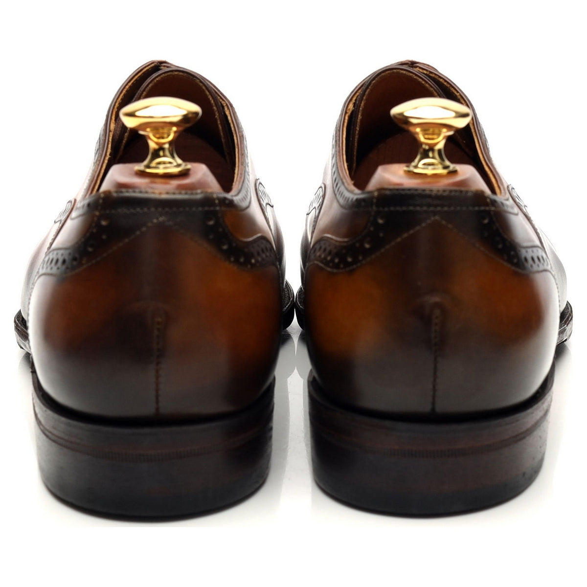 &#39;Bucy&#39; Brown Patina Leather Oxford Brogue UK 8.5
