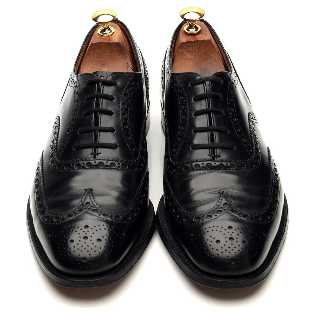 &#39;Brisbane&#39; Black Leather Oxford Brogues UK 9 F