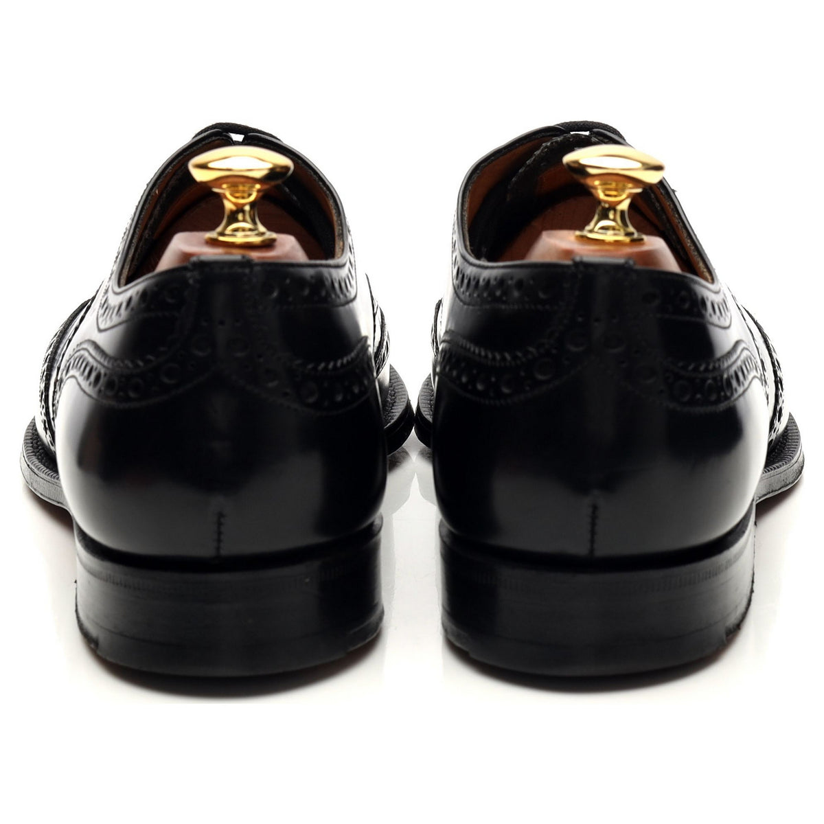 &#39;Brisbane&#39; Black Leather Oxford Brogues UK 9 F