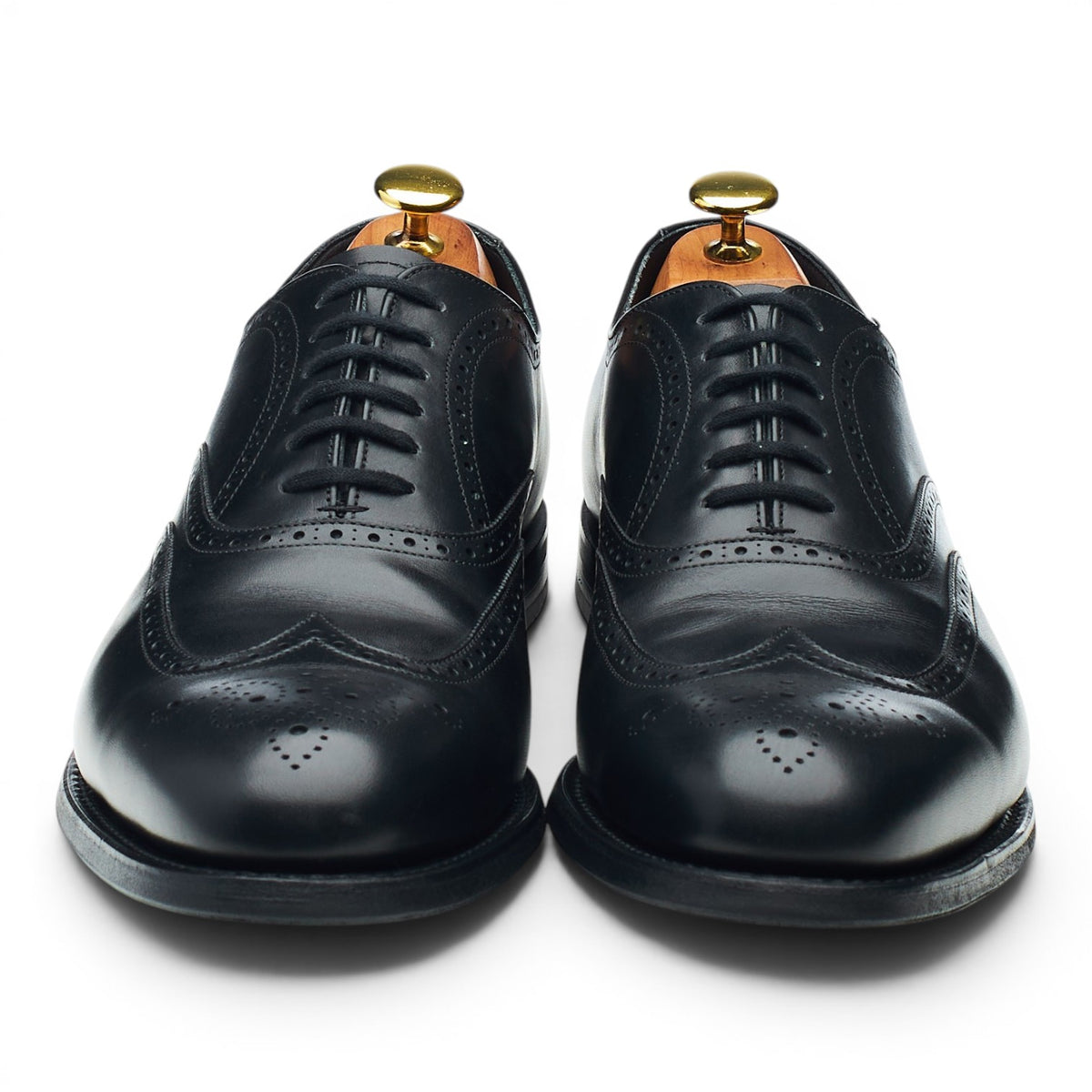 'Wilson' Black Leather Oxford Brogues UK 8.5 G