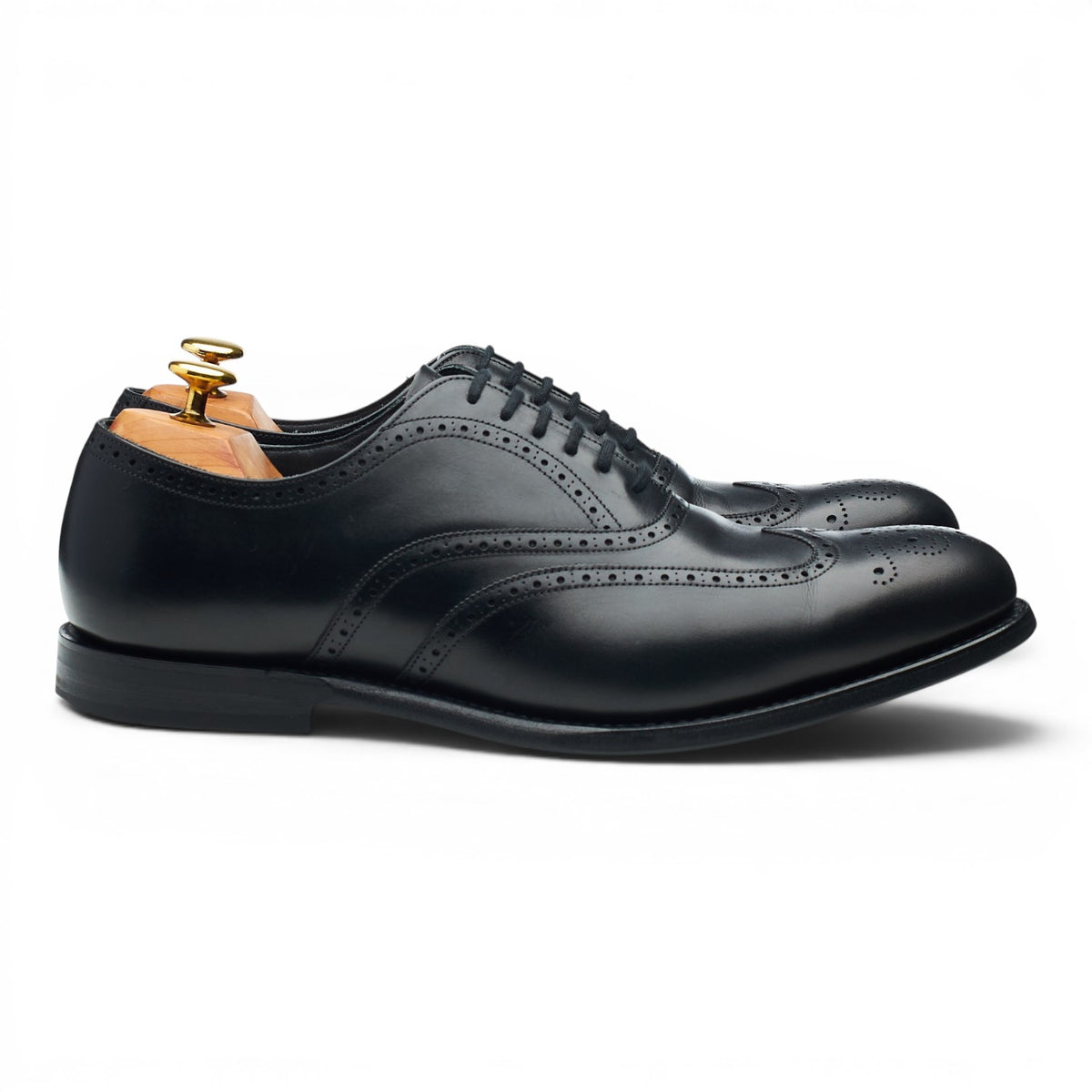 'Wilson' Black Leather Oxford Brogues UK 8.5 G