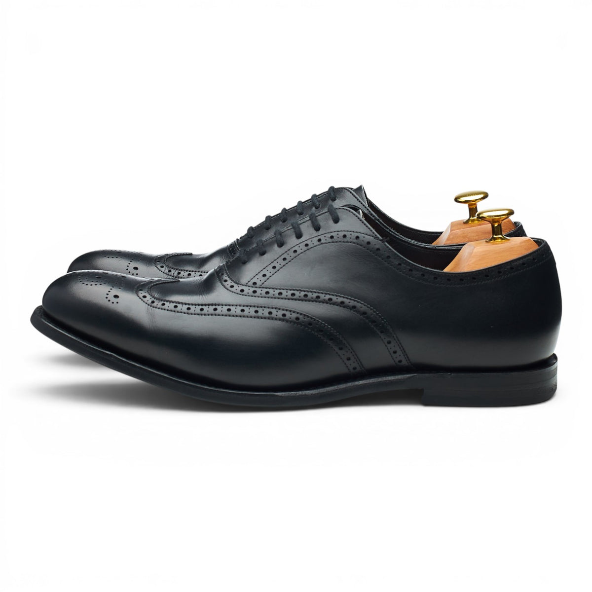 'Wilson' Black Leather Oxford Brogues UK 8.5 G