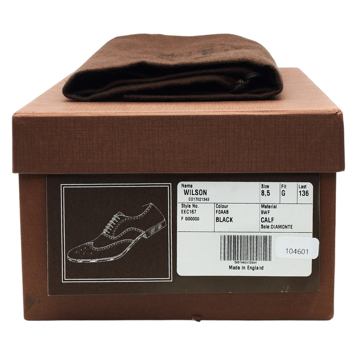 'Wilson' Black Leather Oxford Brogues UK 8.5 G