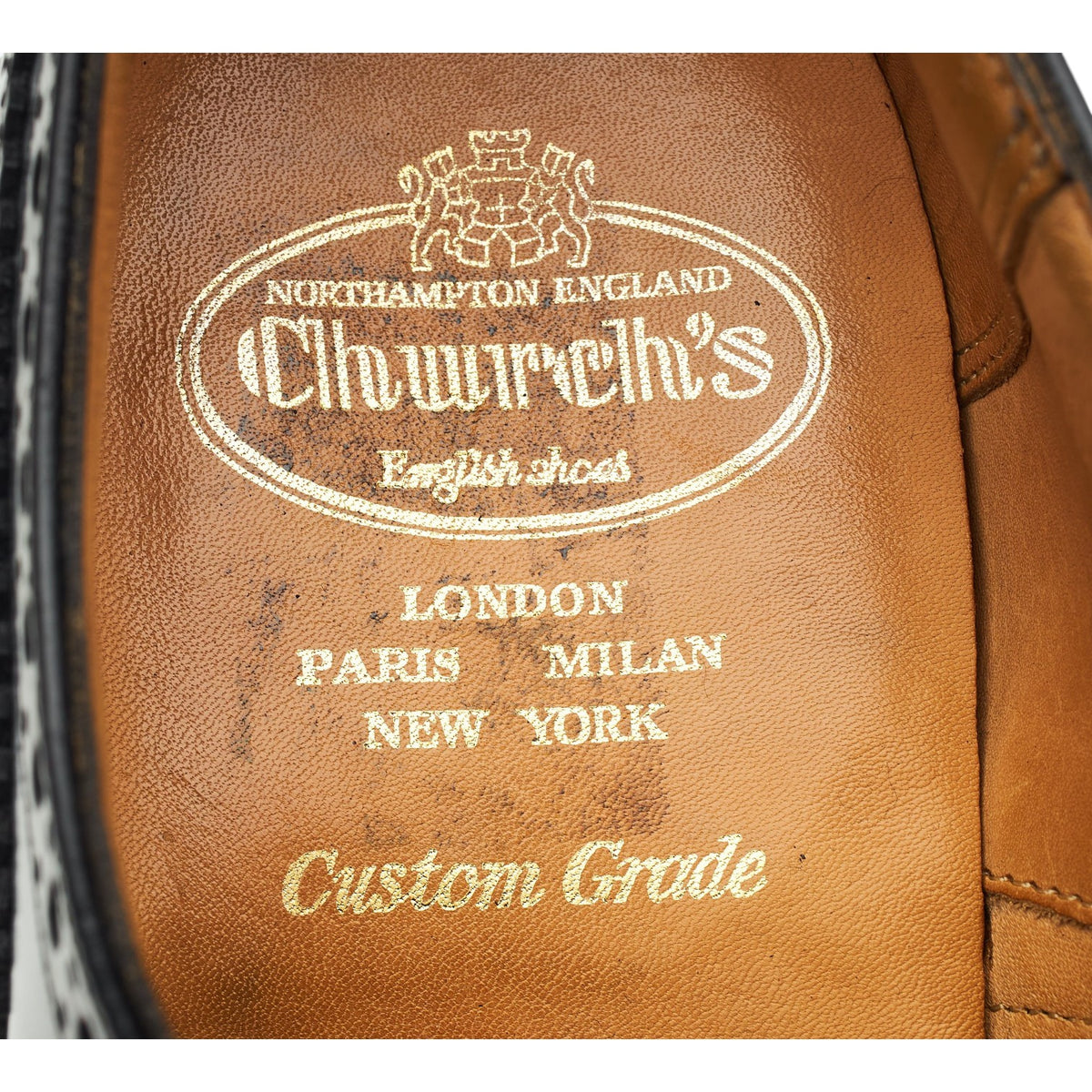'Burwood' Black Leather Oxford Brogues UK 7.5 F