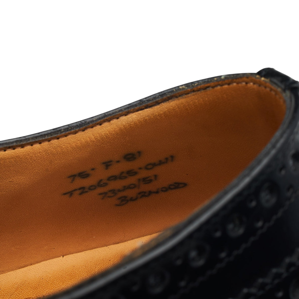 'Burwood' Black Leather Oxford Brogues UK 7.5 F