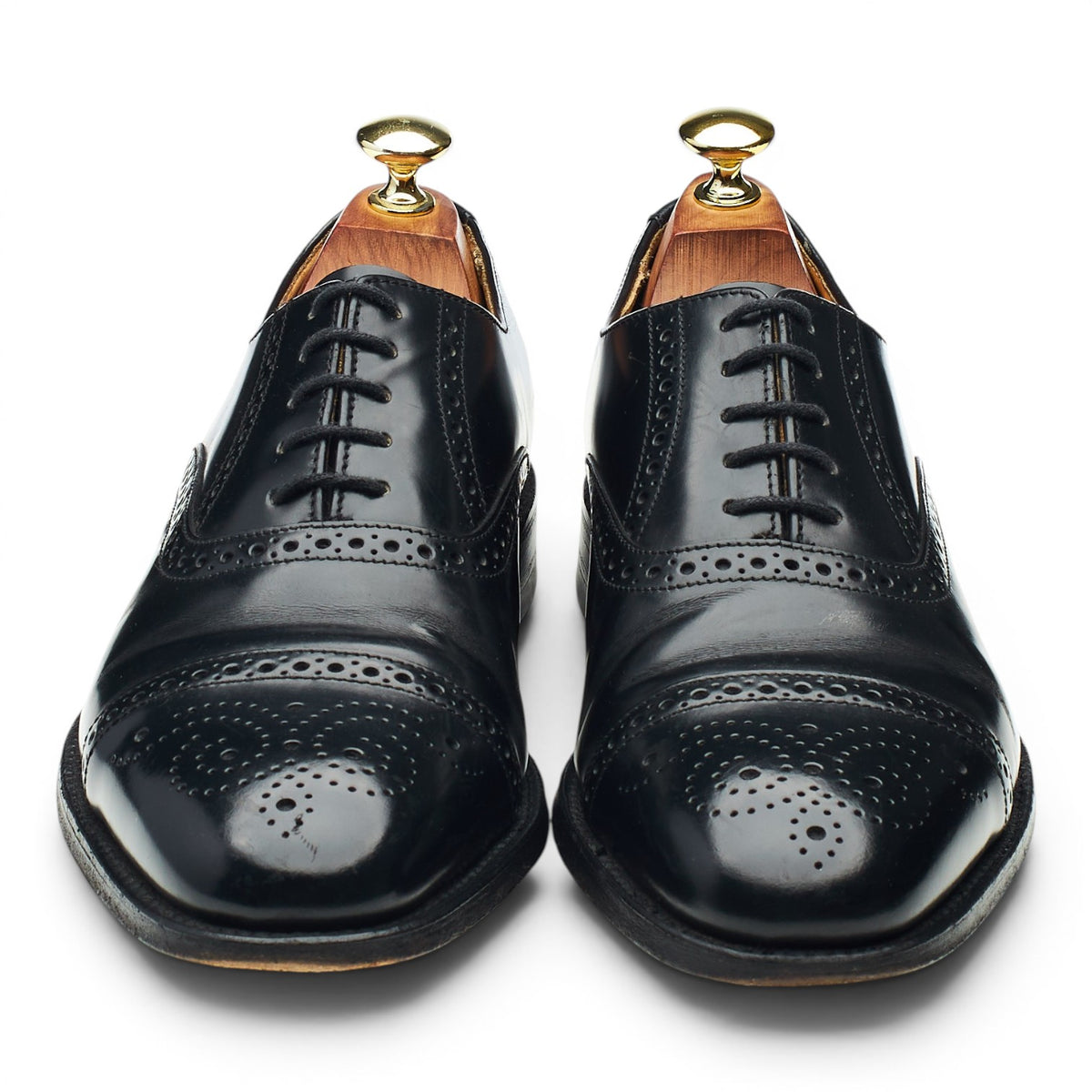 'Oban' Black Leather Oxford Brogues UK 7 F