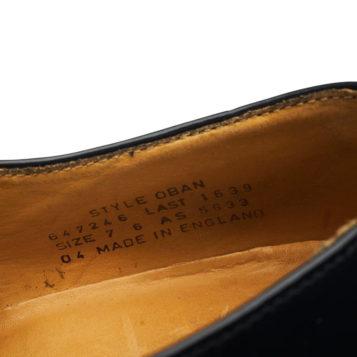 'Oban' Black Leather Oxford Brogues UK 7 F