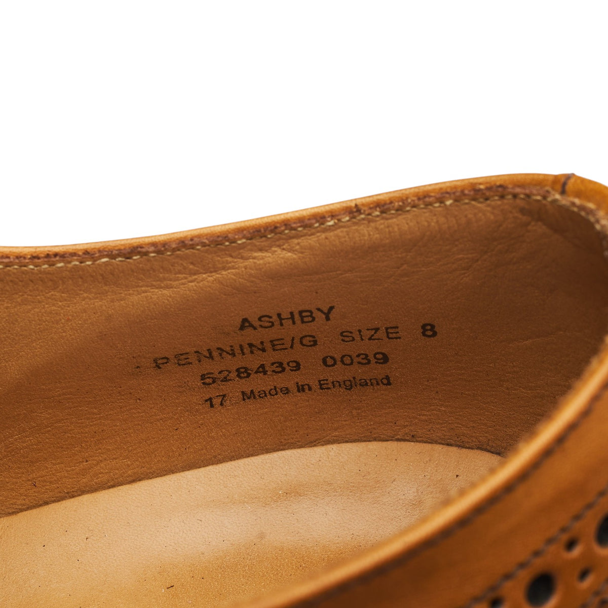 1880 'Ashby' Tan Brown Leather Oxford Brogues UK 8 G