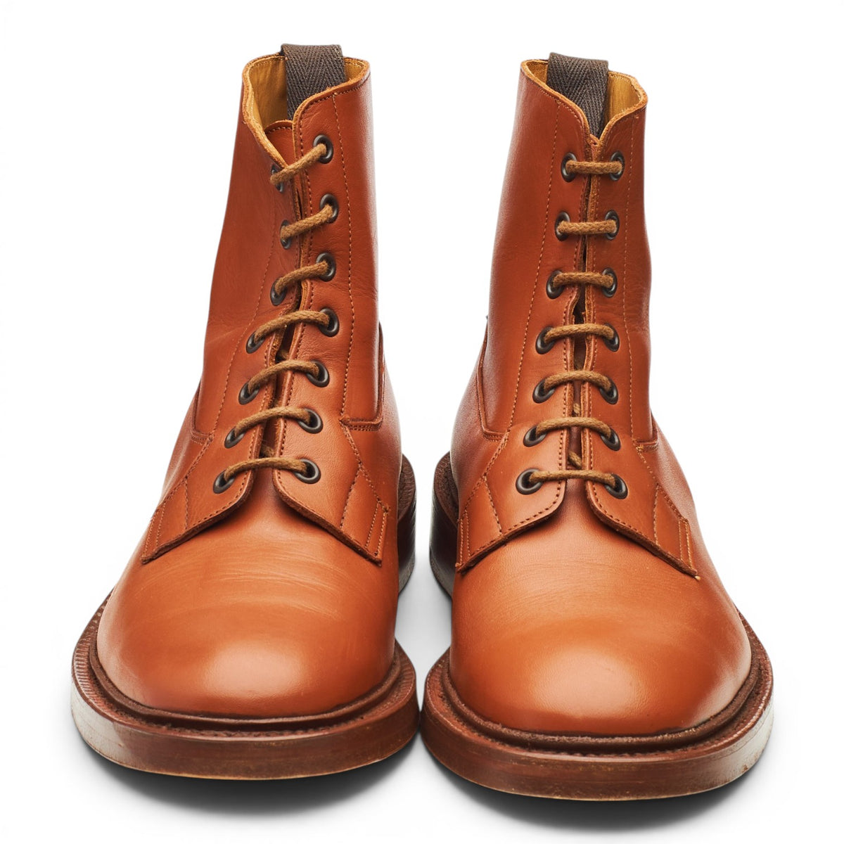 'Ripon' Tan Brown Leather Boots UK 8