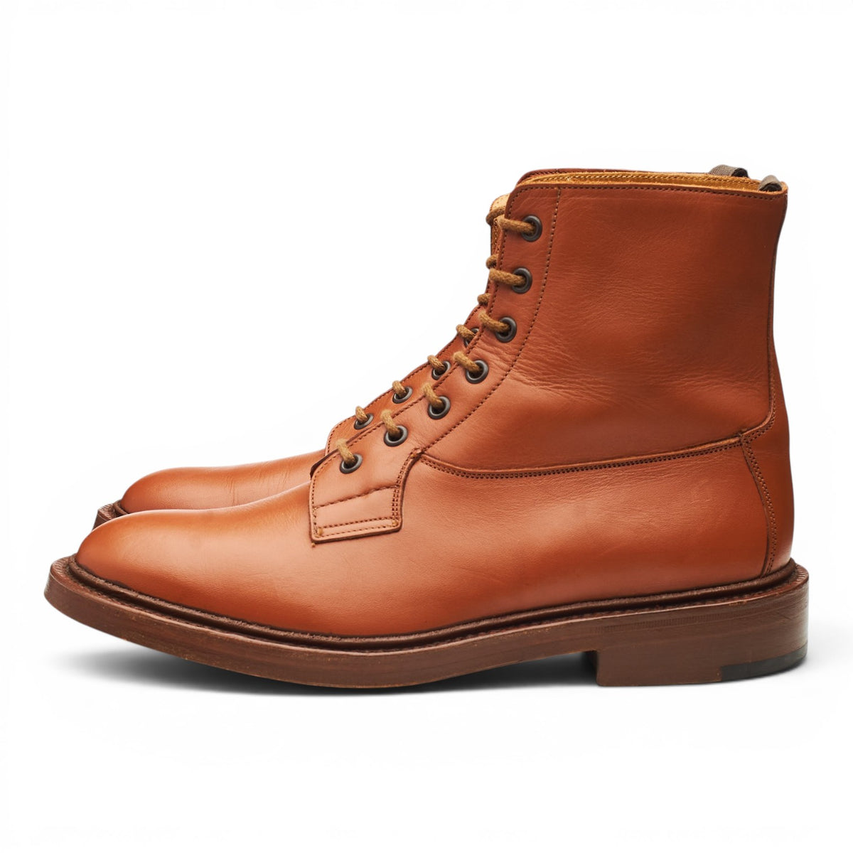 'Ripon' Tan Brown Leather Boots UK 8