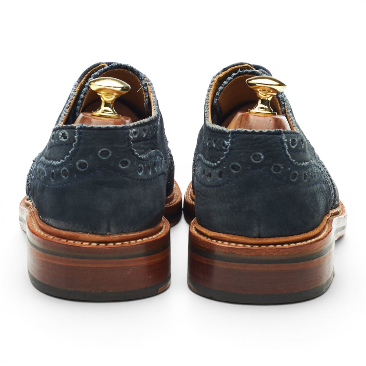 'Archie' Navy Blue Nubuck Derby Brogues UK 8 G