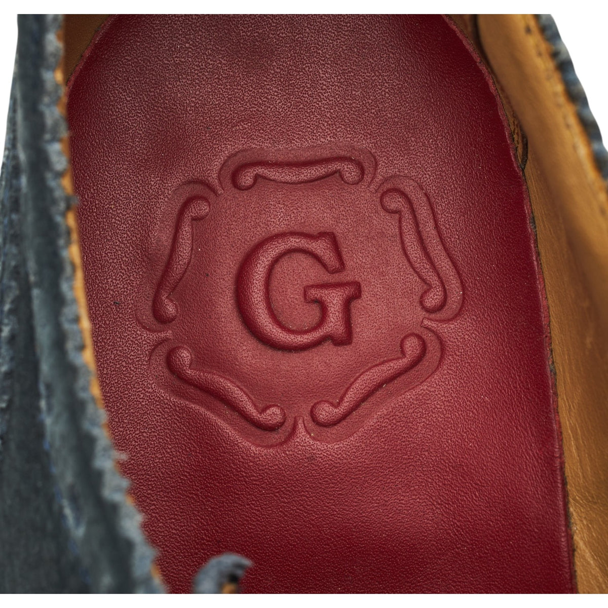 'Archie' Navy Blue Nubuck Derby Brogues UK 8 G
