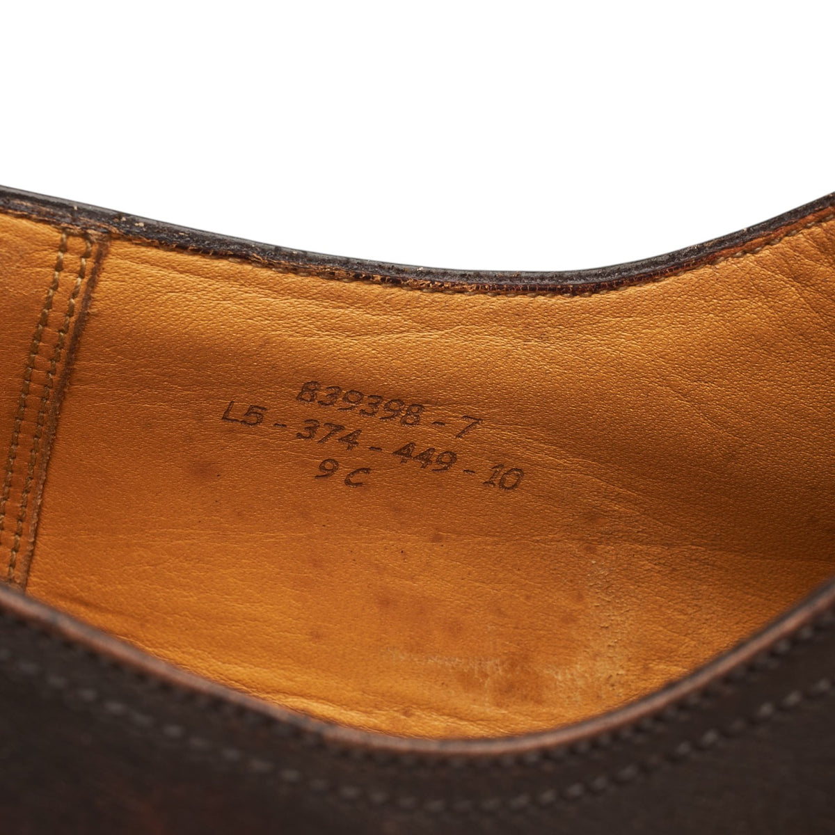 '449' Dark Brown Leather Derby 9 C UK 9