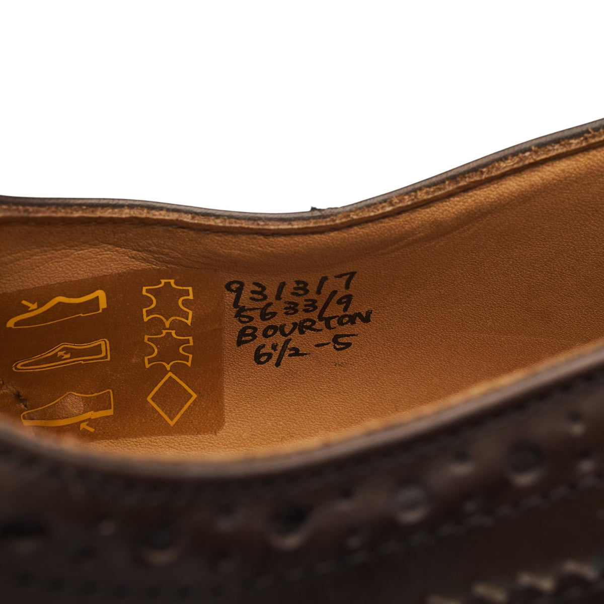 'Bourton' Dark Brown Leather Derby Brogues UK 6.5