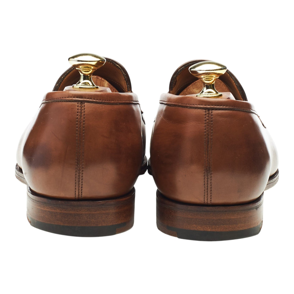 'Piccadilly' Brown Leather and Beige Canvas Loafers UK 8 E