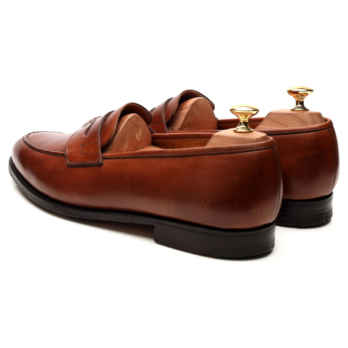 &#39;Eaton&#39; Tan Brown Leather Loafers UK 10.5 EX