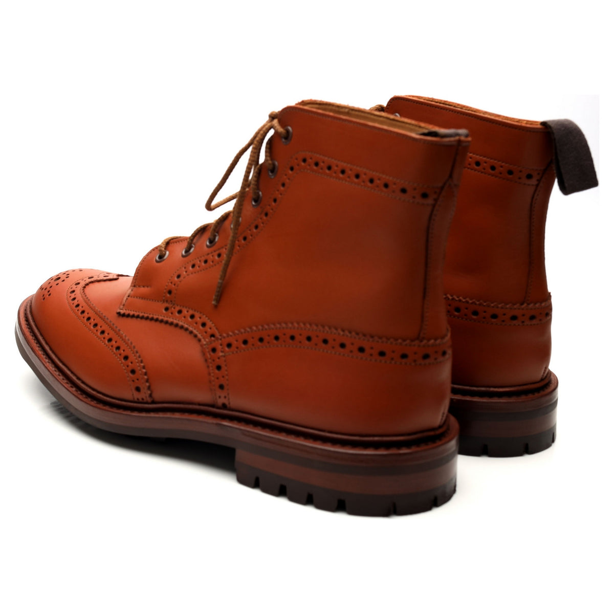&#39;Malton&#39; Tan Brown Leather Brogue Boots UK 11