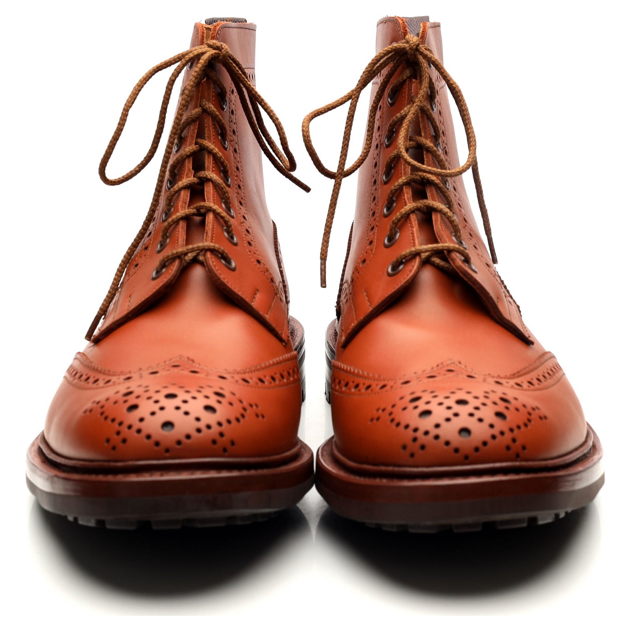 Malton' Tan Brown Leather Brogue Boots UK 11 - Abbot's Shoes