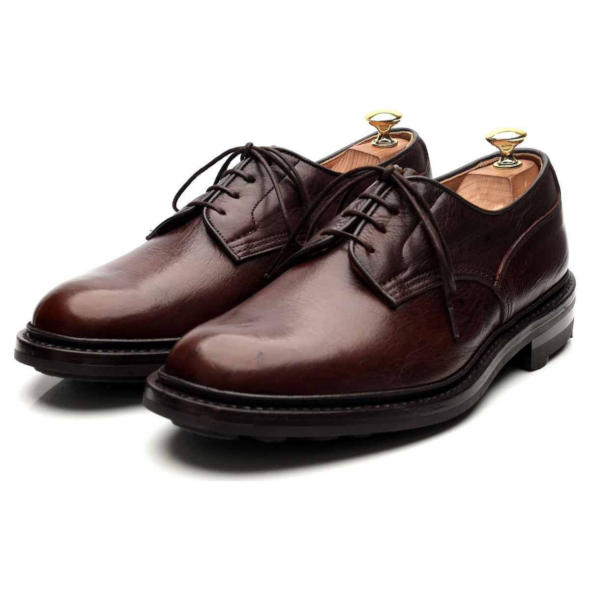 &#39;Woodstock&#39; Dark Brown Kudu Leather Derby UK 8