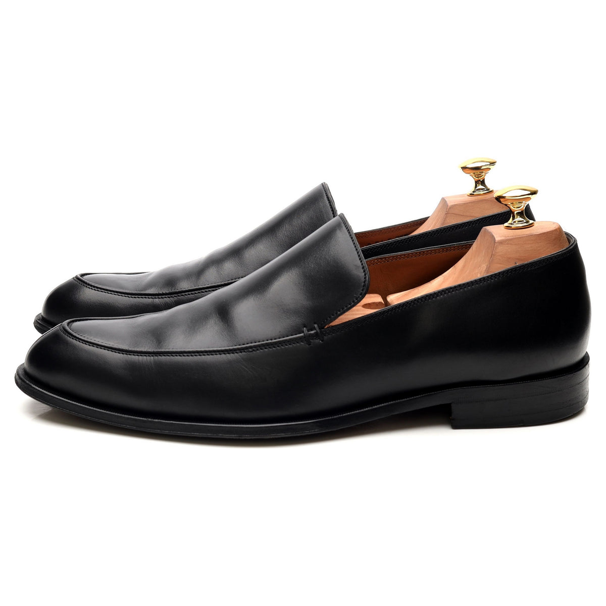 Black Leather Loafers UK 8 EEE