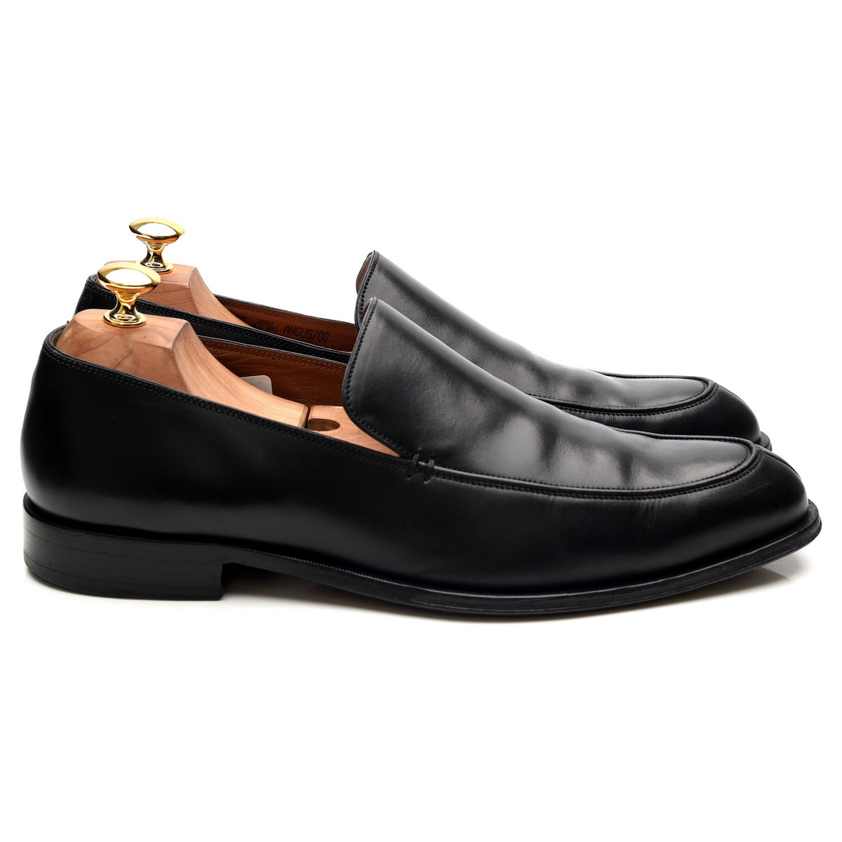 Black Leather Loafers UK 8 EEE