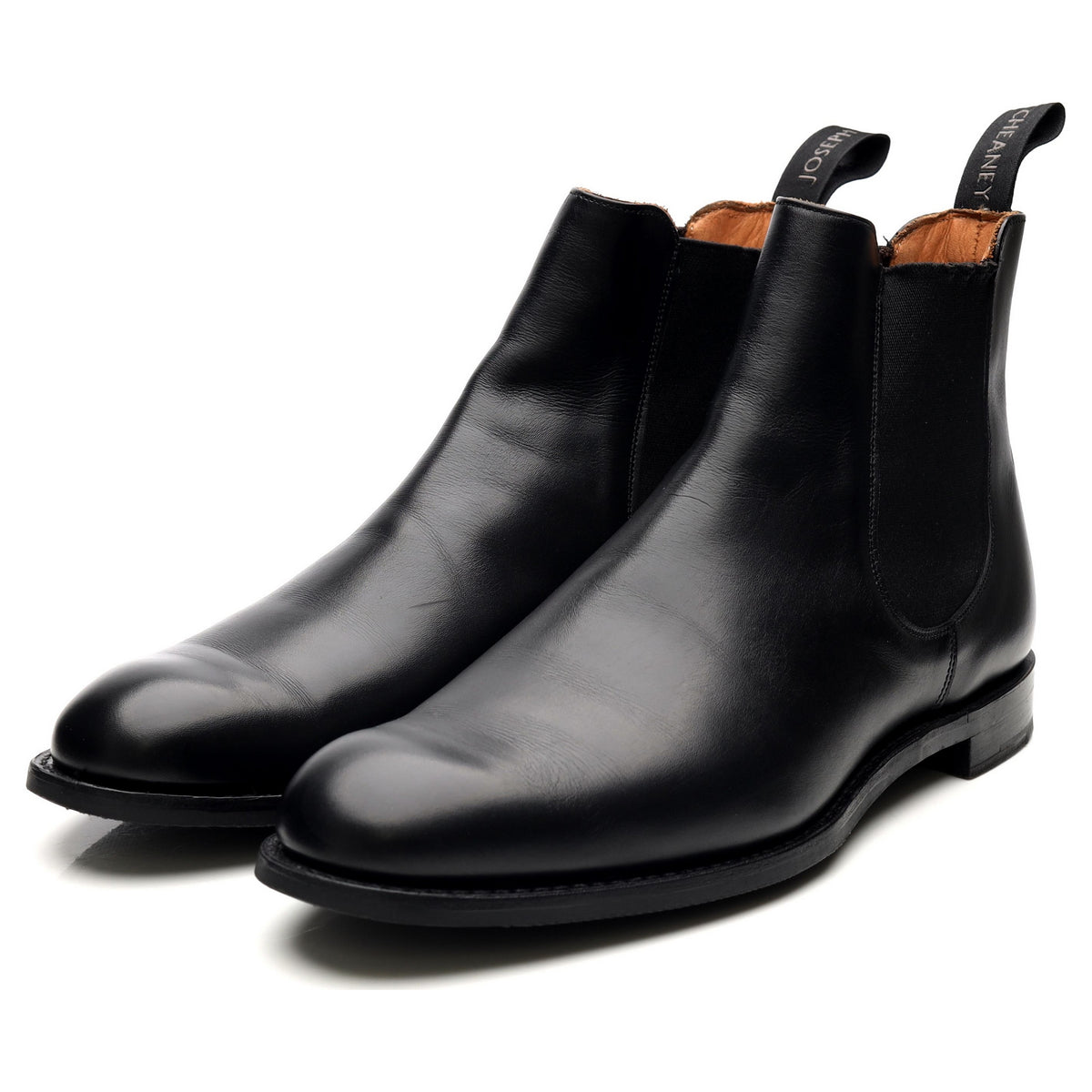&#39;Godfrey&#39; Black Leather Chelsea Boots UK 9.5 F