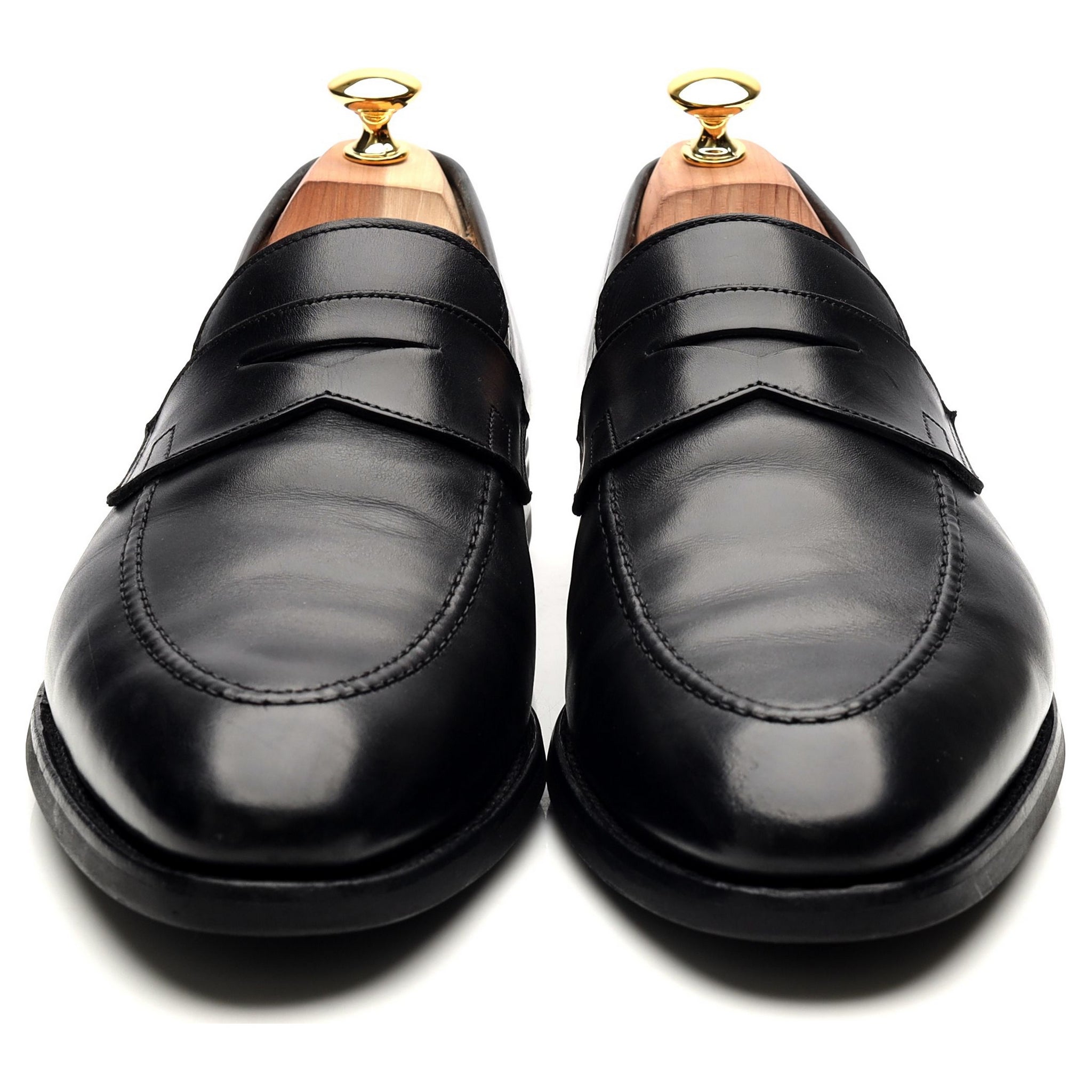 Sydney' Black Leather Loafers UK 10 E - Abbot's Shoes
