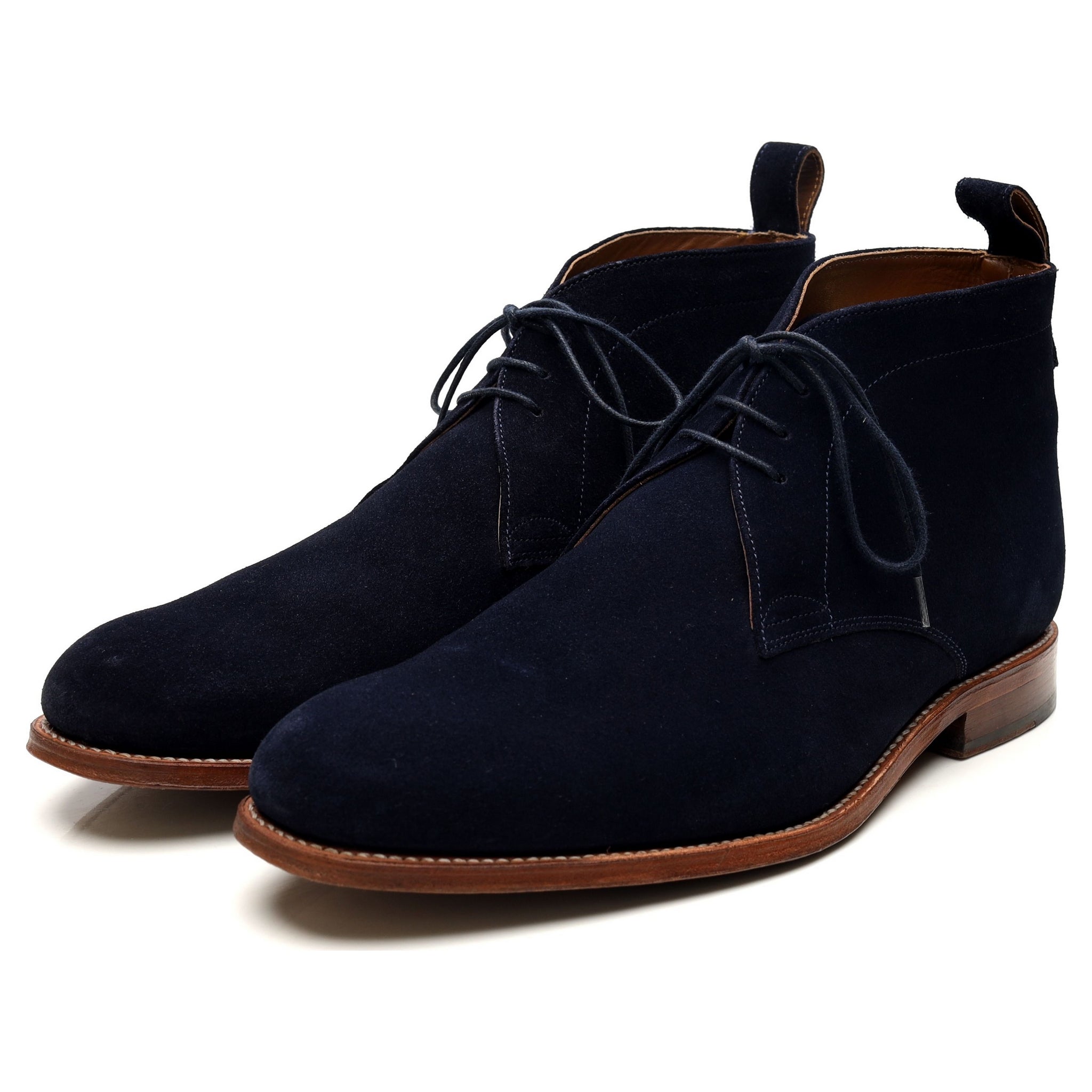 Mens navy blue top chukka boots