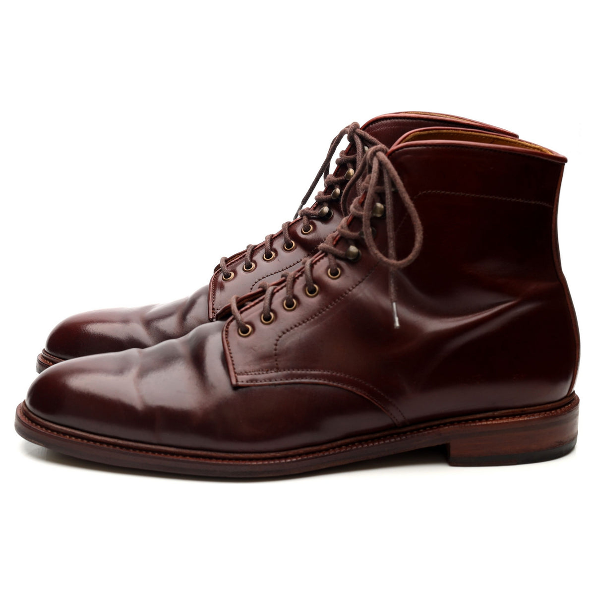 &#39;101637&#39; Burgundy Cordovan Leather Boots UK 10.5 E