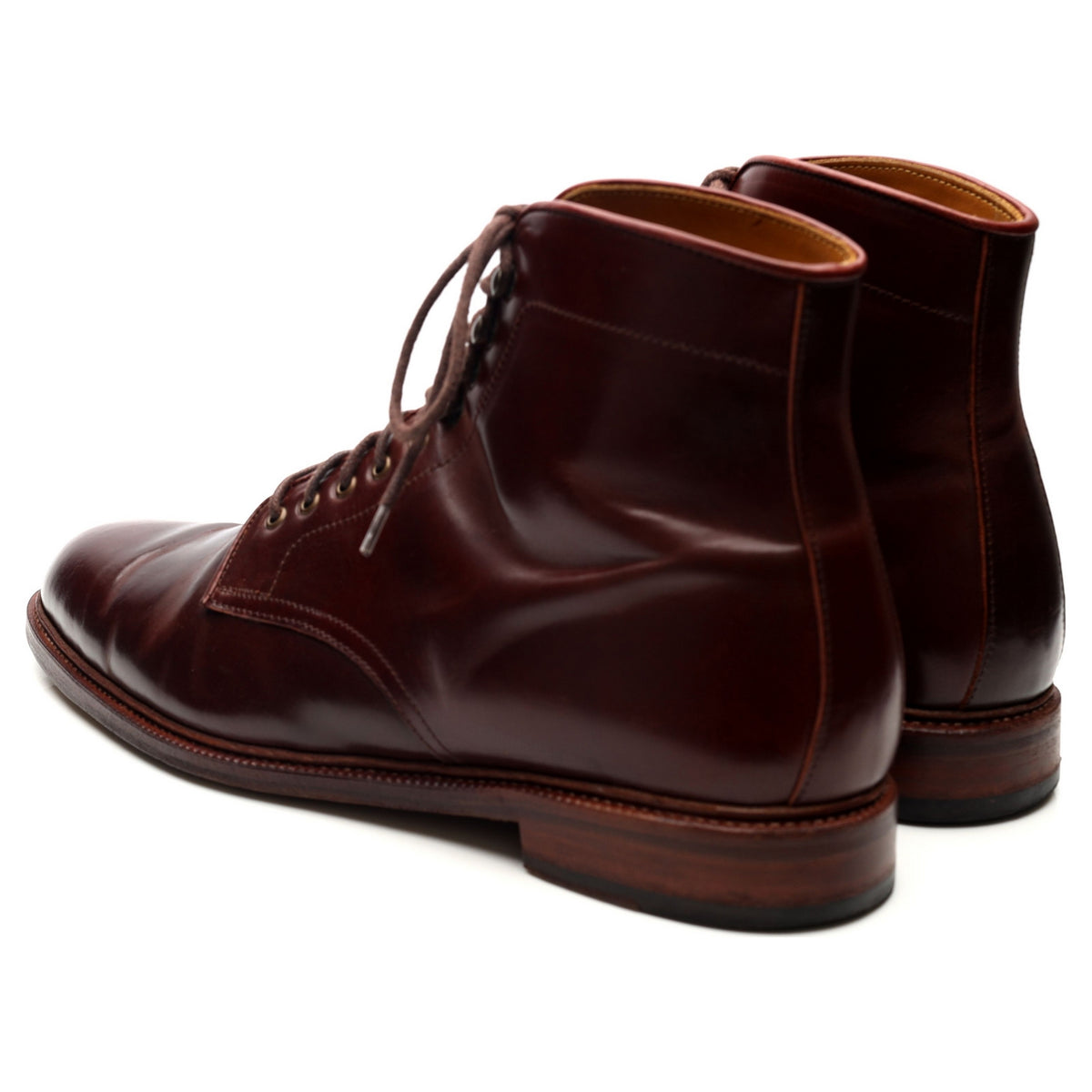 &#39;101637&#39; Burgundy Cordovan Leather Boots UK 10.5 E