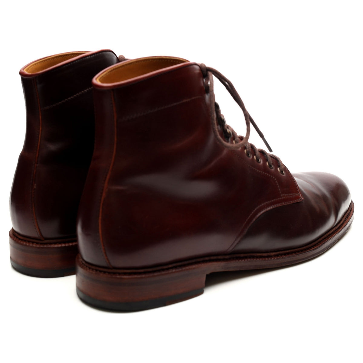 &#39;101637&#39; Burgundy Cordovan Leather Boots UK 10.5 E