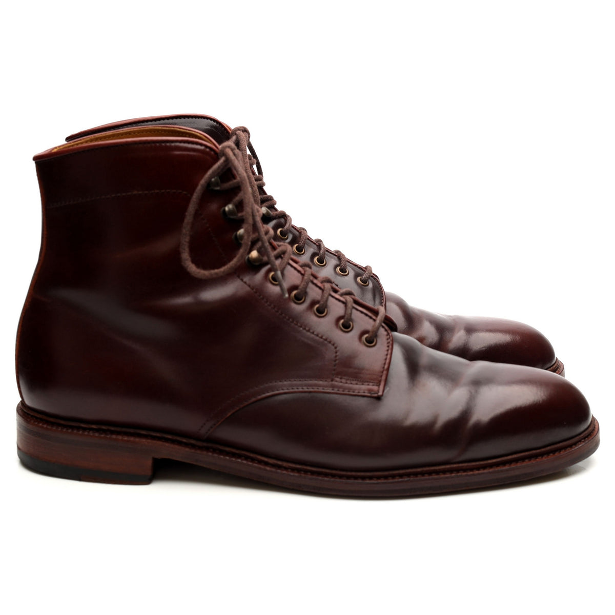 &#39;101637&#39; Burgundy Cordovan Leather Boots UK 10.5 E