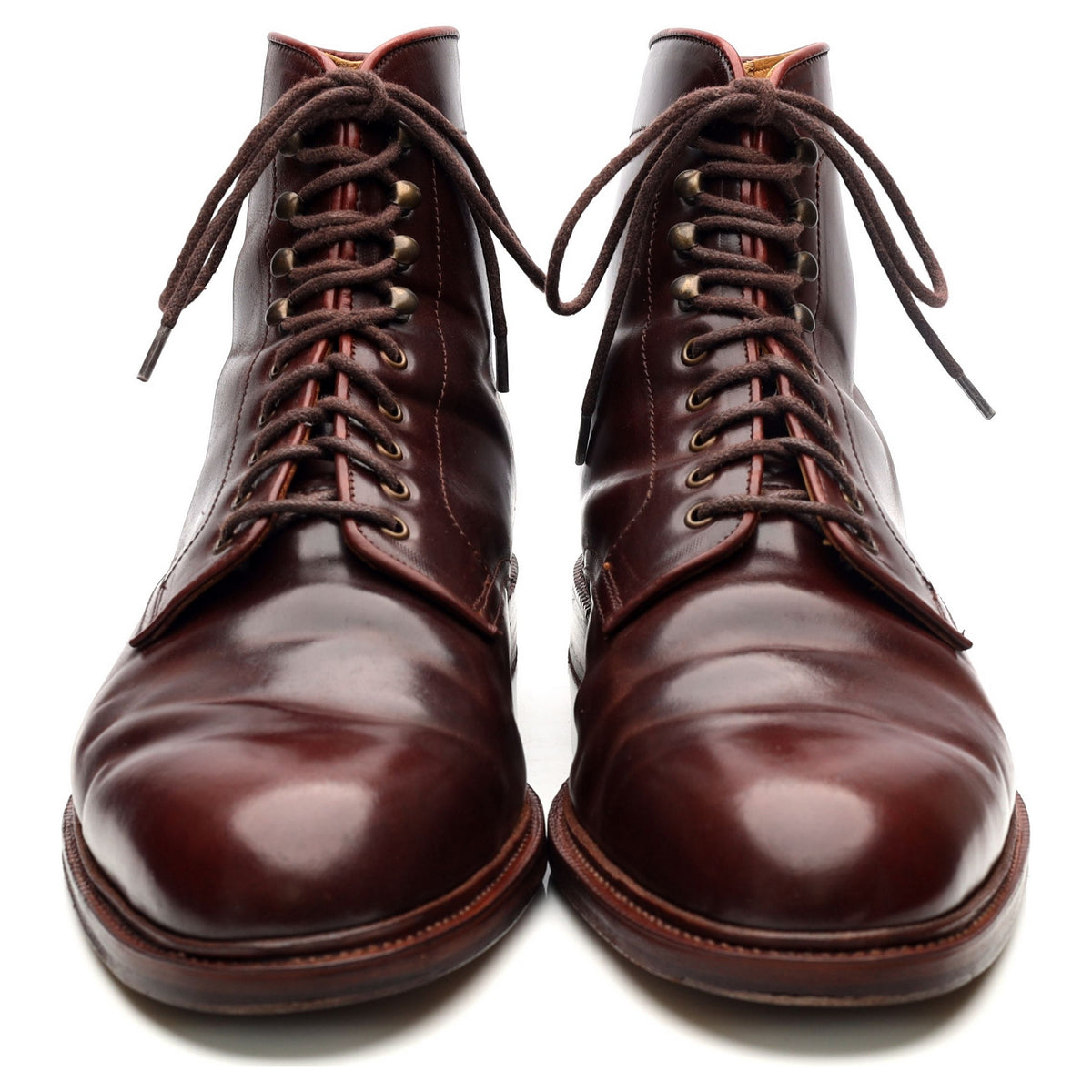 &#39;101637&#39; Burgundy Cordovan Leather Boots UK 10.5 E