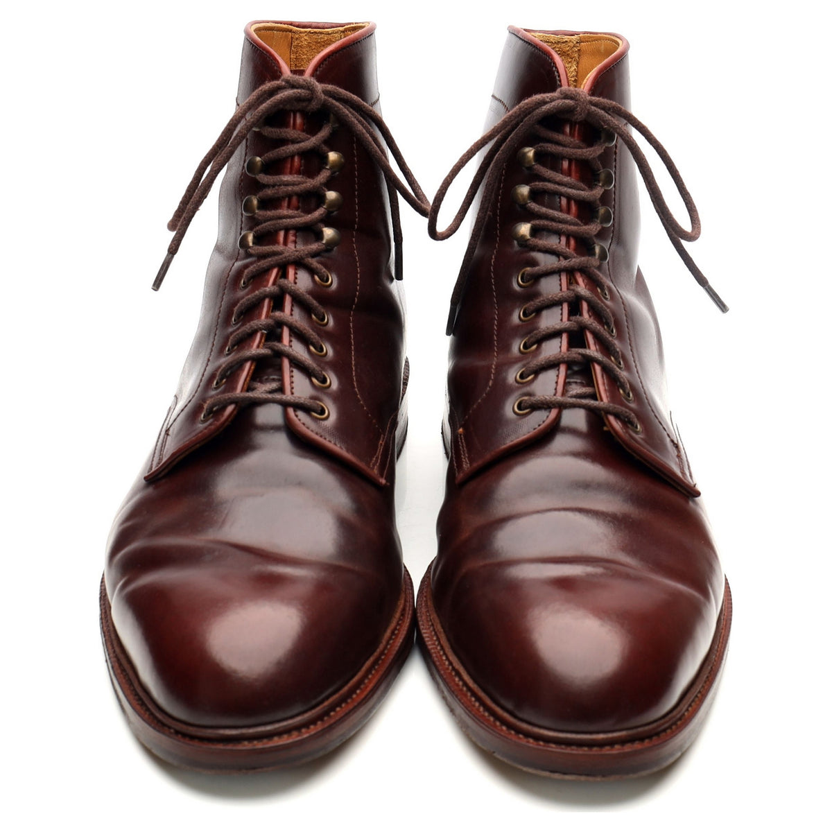 &#39;101637&#39; Burgundy Cordovan Leather Boots UK 10.5 E