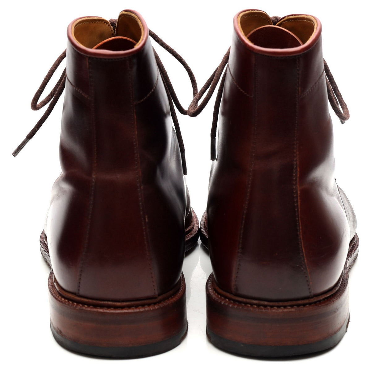 &#39;101637&#39; Burgundy Cordovan Leather Boots UK 10.5 E