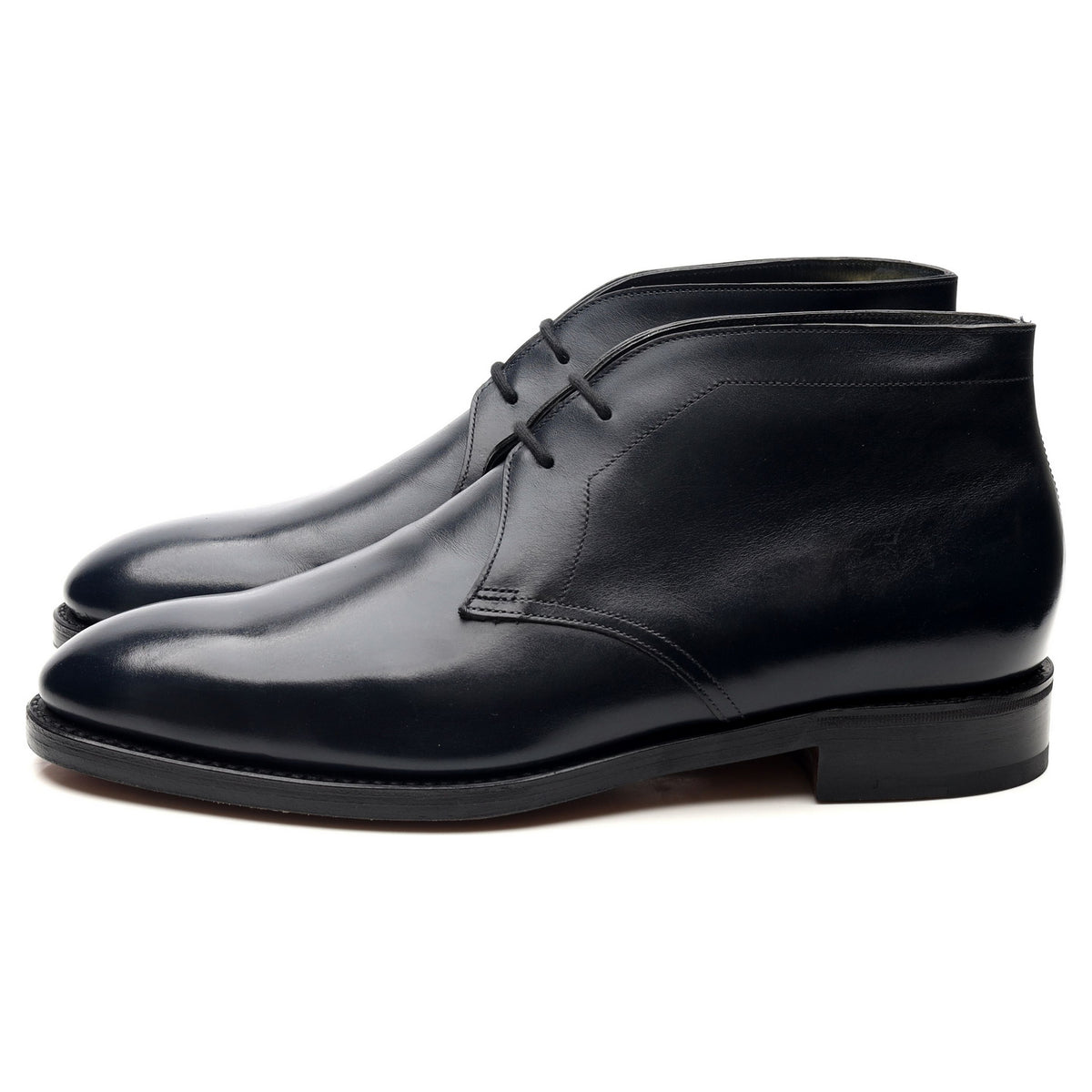 &#39;Heywood&#39; Navy Blue Leather Boots UK 7 E