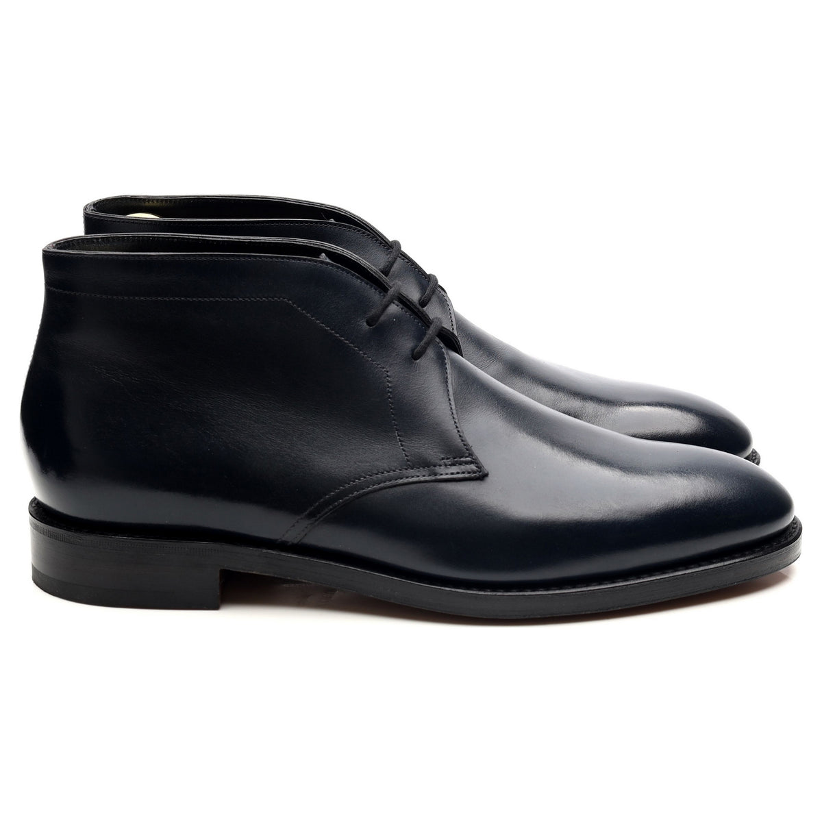 &#39;Heywood&#39; Navy Blue Leather Boots UK 7 E