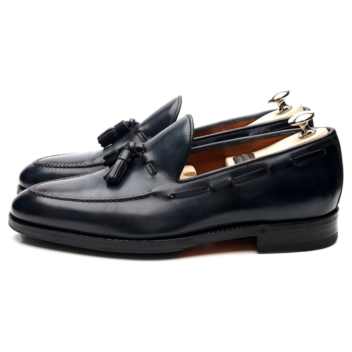 &#39;Conte Max&#39; Navy Blue Leather Tassel Loafers UK 6 EU 40