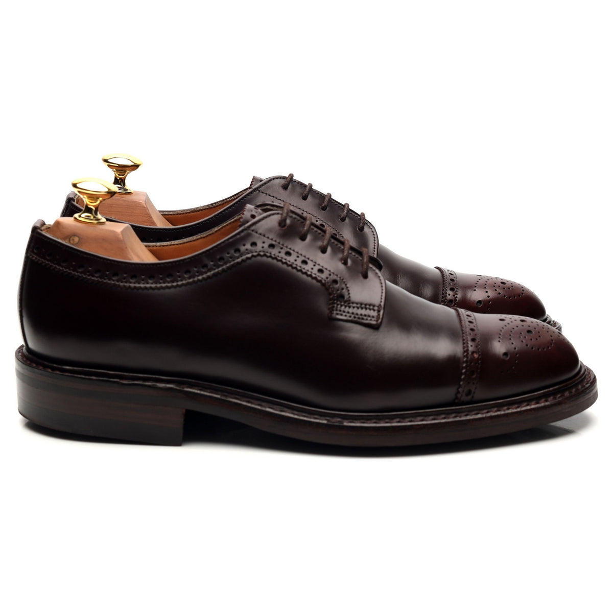 &#39;George IV&#39; Burgundy Leather Derby UK 6 F