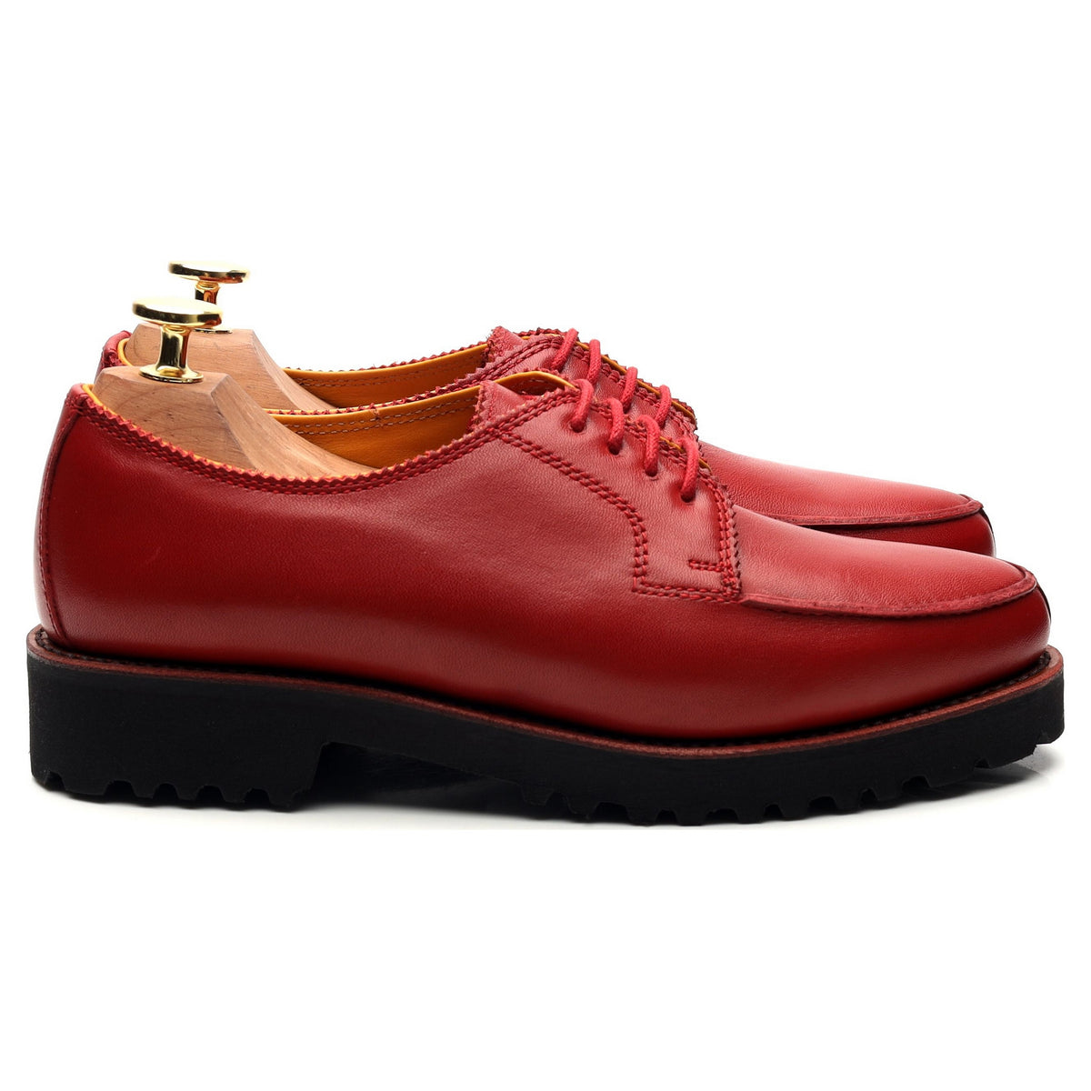 Women&#39;s &#39;Norweger&#39; Red Leather Derby UK 4