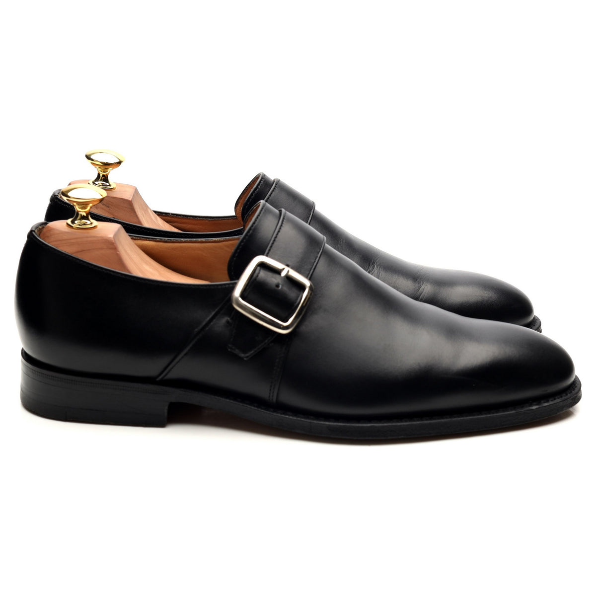 &#39;Westbury&#39; Black Leather Monk Strap UK 8 F