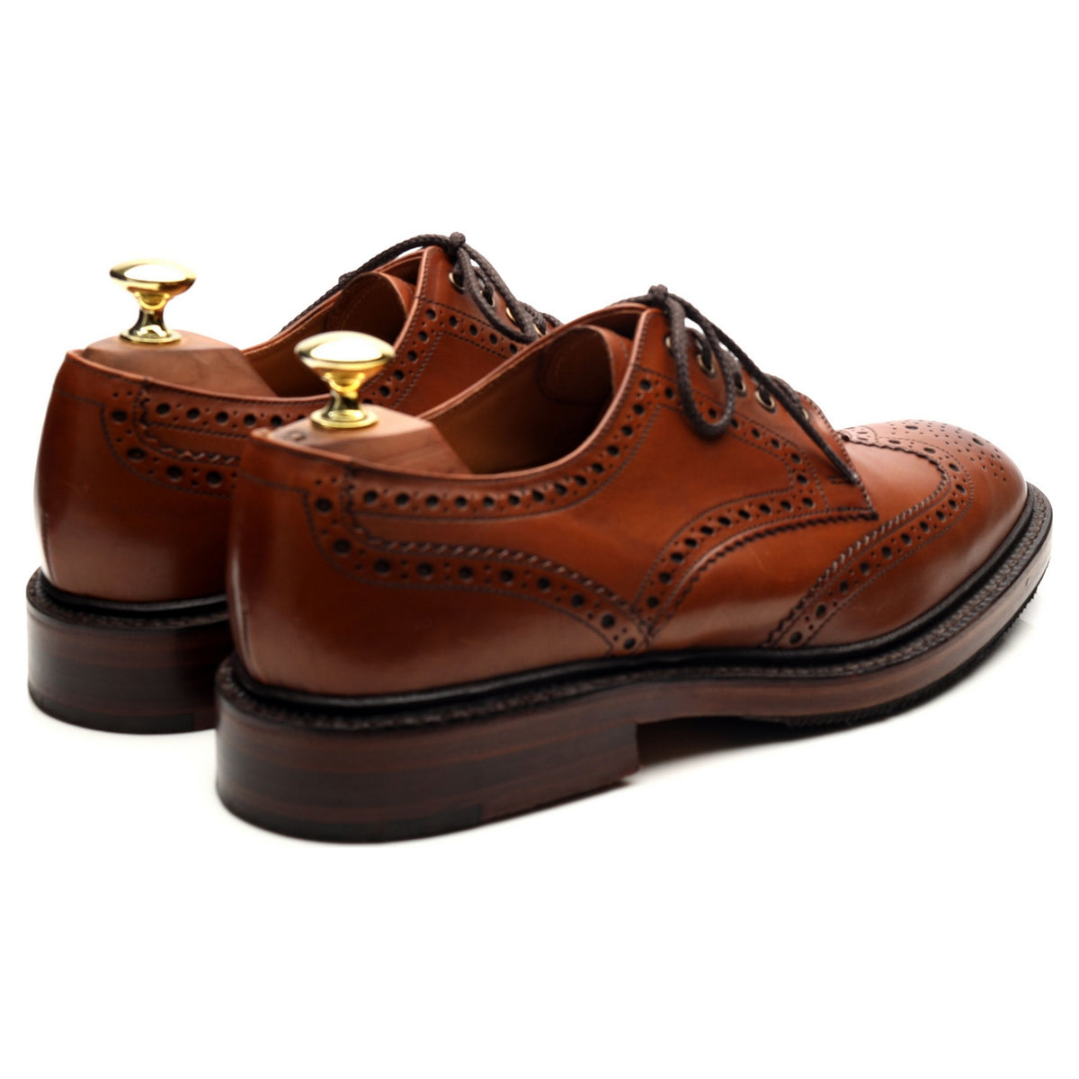 1880 &#39;Chester&#39; Brown Leather Derby Brogues UK 7.5 F