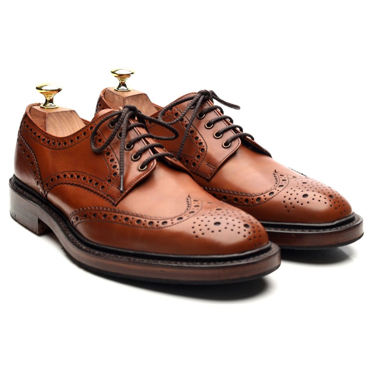 1880 &#39;Chester&#39; Brown Leather Derby Brogues UK 7.5 F